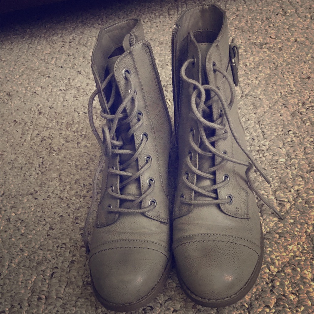 Combat boots - green/gray